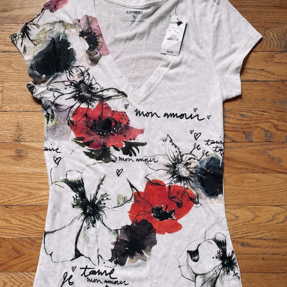 NWT Express embellished tee XS - Picture 1 of 2
